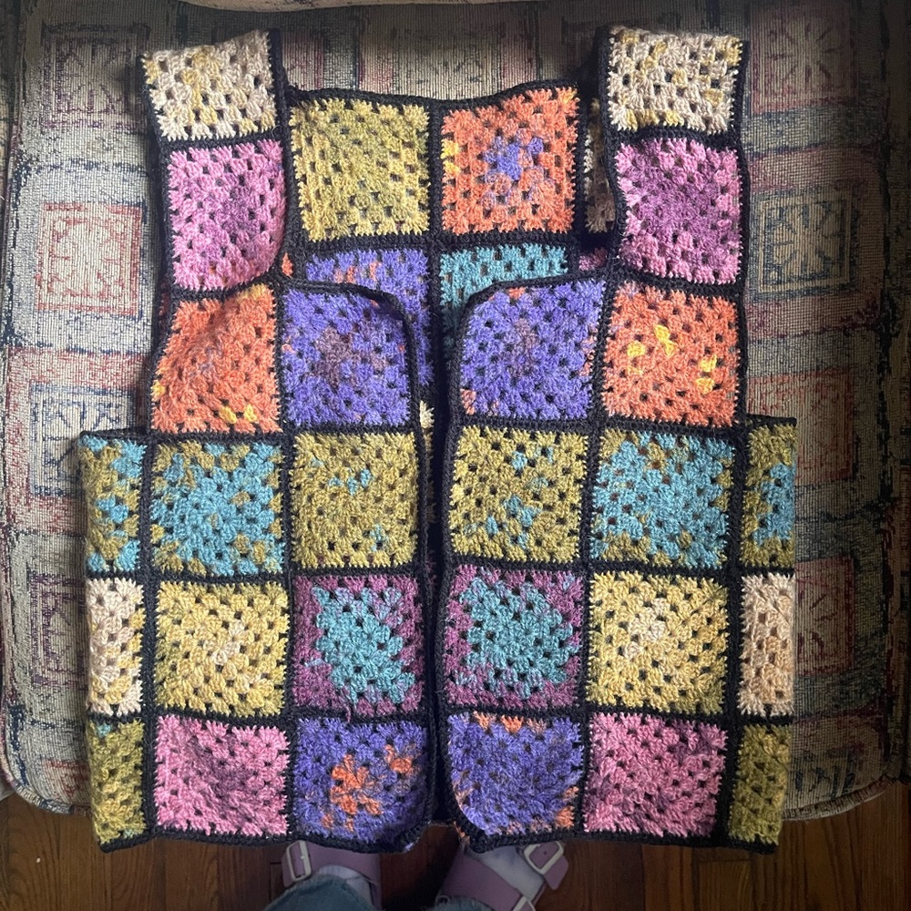 Colorful Crochet Patchwork Vest